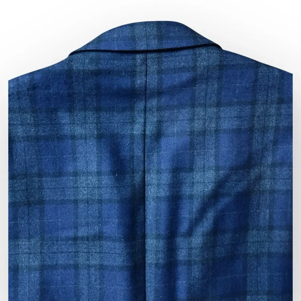 Lauren Ralph‎ Lauren Men's 100% Wool Plaid Jacket Blazer Dark Blue Size 42R